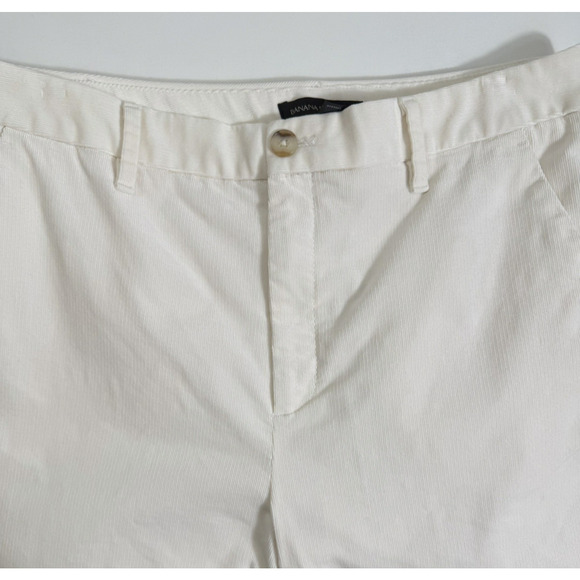 Banana Republic Wide Leg Crop Corduroy Pants Size 10R Ivory Stretch New - Read - Picture 10 of 16